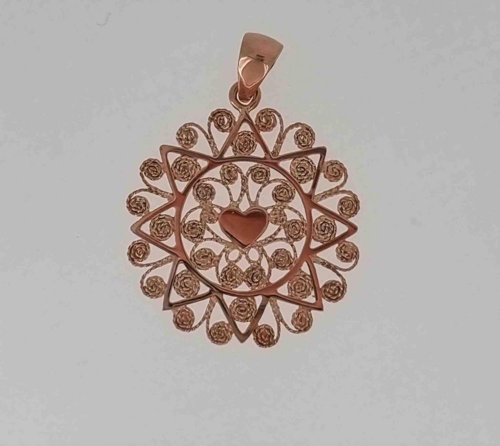 Ciondolo presentosa PT02 in argento dorato rosa 925%° cm 2,5